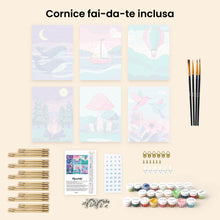 Carica l'immagine nel visualizzatore di Gallery, Mini Set Dipingere con i numeri 15x20cm (6 pezzi) - Piccoli Paesaggi da Sogno