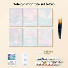 Carica l'immagine nel visualizzatore di Gallery, Mini Set Dipingere con i numeri 15x20cm (6 pezzi) - Piccoli Paesaggi da Sogno