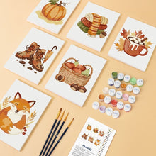 Carica l'immagine nel visualizzatore di Gallery, Mini Set Dipingere con i numeri 15x20cm (6 pezzi) - Hygge d’Autunno