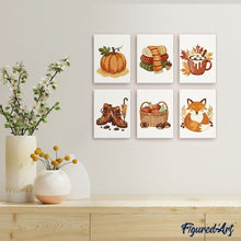 Carica l'immagine nel visualizzatore di Gallery, Mini Set Dipingere con i numeri 15x20cm (6 pezzi) - Hygge d’Autunno