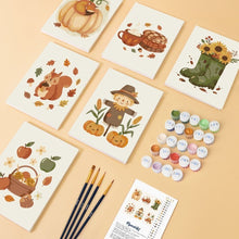 Carica l'immagine nel visualizzatore di Gallery, Mini Set Dipingere con i numeri 15x20cm (6 pezzi) - Raccolto d’Autunno