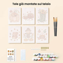 Carica l'immagine nel visualizzatore di Gallery, Mini Set Dipingere con i numeri 15x20cm (6 pezzi) - Raccolto d’Autunno