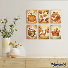 Carica l'immagine nel visualizzatore di Gallery, Mini Set Dipingere con i numeri 15x20cm (6 pezzi) - Autunno nel Bosco