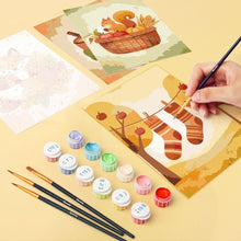 Carica l'immagine nel visualizzatore di Gallery, Mini Set Dipingere con i numeri 15x20cm (6 pezzi) - Autunno nel Bosco