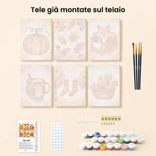 Carica l'immagine nel visualizzatore di Gallery, Mini Set Dipingere con i numeri 15x20cm (6 pezzi) - Autunno nel Bosco