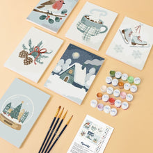 Carica l'immagine nel visualizzatore di Gallery, Mini Set Dipingere con i numeri 15x20cm (6 pezzi) - Hygge d’Inverno
