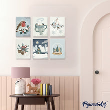 Carica l'immagine nel visualizzatore di Gallery, Mini Set Dipingere con i numeri 15x20cm (6 pezzi) - Hygge d’Inverno