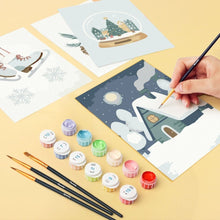 Carica l'immagine nel visualizzatore di Gallery, Mini Set Dipingere con i numeri 15x20cm (6 pezzi) - Hygge d’Inverno