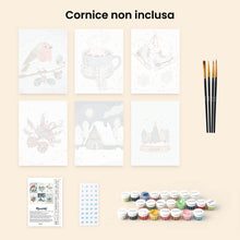 Carica l'immagine nel visualizzatore di Gallery, Mini Set Dipingere con i numeri 15x20cm (6 pezzi) - Hygge d’Inverno