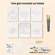 Carica l'immagine nel visualizzatore di Gallery, Mini Set Dipingere con i numeri 15x20cm (6 pezzi) - Hygge d’Inverno
