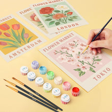 Carica l'immagine nel visualizzatore di Gallery, Mini Set Dipingere con i numeri 15x20cm (6 pezzi) - Mercato dei Fiori 1
