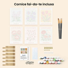 Carica l'immagine nel visualizzatore di Gallery, Mini Set Dipingere con i numeri 15x20cm (6 pezzi) - Mercato dei Fiori 1