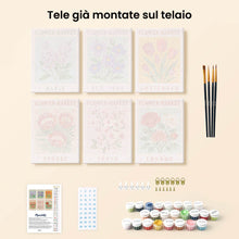 Carica l'immagine nel visualizzatore di Gallery, Mini Set Dipingere con i numeri 15x20cm (6 pezzi) - Mercato dei Fiori 1