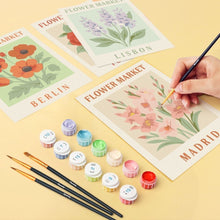 Carica l'immagine nel visualizzatore di Gallery, Mini Set Dipingere con i numeri 15x20cm (6 pezzi) - Mercato dei Fiori 2