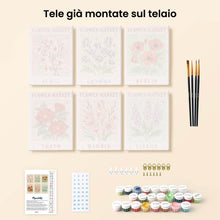 Carica l'immagine nel visualizzatore di Gallery, Mini Set Dipingere con i numeri 15x20cm (6 pezzi) - Mercato dei Fiori 2