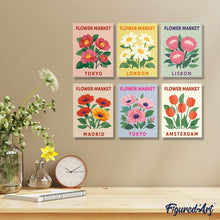 Carica l'immagine nel visualizzatore di Gallery, Mini Set Dipingere con i numeri 15x20cm (6 pezzi) - Mercato dei Fiori 3