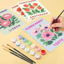 Carica l'immagine nel visualizzatore di Gallery, Mini Set Dipingere con i numeri 15x20cm (6 pezzi) - Mercato dei Fiori 3