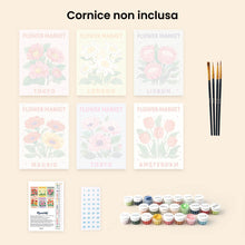 Carica l'immagine nel visualizzatore di Gallery, Mini Set Dipingere con i numeri 15x20cm (6 pezzi) - Mercato dei Fiori 3