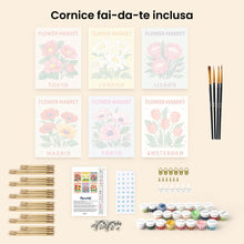 Carica l'immagine nel visualizzatore di Gallery, Mini Set Dipingere con i numeri 15x20cm (6 pezzi) - Mercato dei Fiori 3