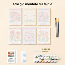 Carica l'immagine nel visualizzatore di Gallery, Mini Set Dipingere con i numeri 15x20cm (6 pezzi) - Mercato dei Fiori 3