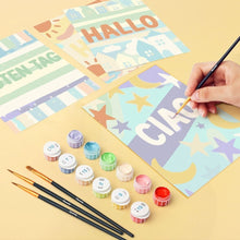 Carica l'immagine nel visualizzatore di Gallery, Mini Set Dipingere con i numeri 15x20cm (6 pezzi) - Ciao Mondo 1