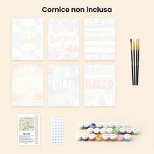 Carica l'immagine nel visualizzatore di Gallery, Mini Set Dipingere con i numeri 15x20cm (6 pezzi) - Ciao Mondo 1