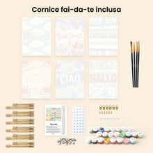 Carica l'immagine nel visualizzatore di Gallery, Mini Set Dipingere con i numeri 15x20cm (6 pezzi) - Ciao Mondo 1
