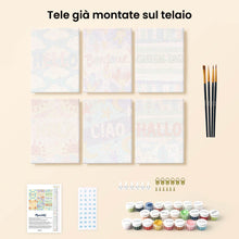 Carica l'immagine nel visualizzatore di Gallery, Mini Set Dipingere con i numeri 15x20cm (6 pezzi) - Ciao Mondo 1