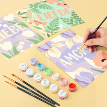 Carica l'immagine nel visualizzatore di Gallery, Mini Set Dipingere con i numeri 15x20cm (6 pezzi) - Amore Floreale 1