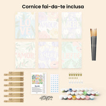 Carica l'immagine nel visualizzatore di Gallery, Mini Set Dipingere con i numeri 15x20cm (6 pezzi) - Amore Floreale 1