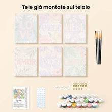 Carica l'immagine nel visualizzatore di Gallery, Mini Set Dipingere con i numeri 15x20cm (6 pezzi) - Amore Floreale 1
