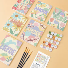 Carica l'immagine nel visualizzatore di Gallery, Mini Set Dipingere con i numeri 15x20cm (6 pezzi) - Amore Floreale 2