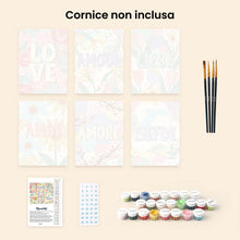Carica l'immagine nel visualizzatore di Gallery, Mini Set Dipingere con i numeri 15x20cm (6 pezzi) - Amore Floreale 2
