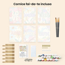 Carica l'immagine nel visualizzatore di Gallery, Mini Set Dipingere con i numeri 15x20cm (6 pezzi) - Amore Floreale 2