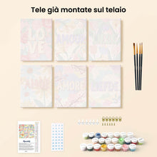 Carica l'immagine nel visualizzatore di Gallery, Mini Set Dipingere con i numeri 15x20cm (6 pezzi) - Amore Floreale 2