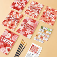 Carica l'immagine nel visualizzatore di Gallery, Mini Set Dipingere con i numeri 15x20cm (6 pezzi) - Cuori Dolci