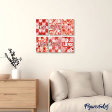 Carica l'immagine nel visualizzatore di Gallery, Mini Set Dipingere con i numeri 15x20cm (6 pezzi) - Cuori Dolci
