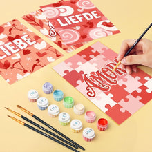 Carica l'immagine nel visualizzatore di Gallery, Mini Set Dipingere con i numeri 15x20cm (6 pezzi) - Cuori Dolci