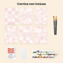 Carica l'immagine nel visualizzatore di Gallery, Mini Set Dipingere con i numeri 15x20cm (6 pezzi) - Cuori Dolci