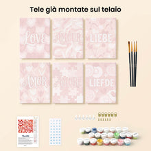 Carica l'immagine nel visualizzatore di Gallery, Mini Set Dipingere con i numeri 15x20cm (6 pezzi) - Cuori Dolci
