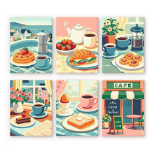 Carica l'immagine nel visualizzatore di Gallery, Mini Set Dipingere con i numeri 15x20cm (6 pezzi) - Delizie da Caffè Figured'Art