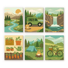 Carica l'immagine nel visualizzatore di Gallery, Mini Set Dipingere con i numeri 15x20cm (6 pezzi) - Fuga nella Natura Figured'Art