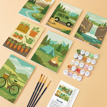 Carica l'immagine nel visualizzatore di Gallery, Mini Set Dipingere con i numeri 15x20cm (6 pezzi) - Fuga nella Natura