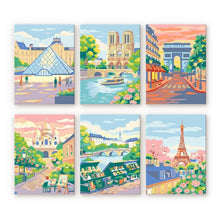 Carica l'immagine nel visualizzatore di Gallery, Mini Set Dipingere con i numeri 15x20cm (6 pezzi) - Sogni Parigini Figured'Art