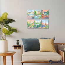 Carica l'immagine nel visualizzatore di Gallery, Mini Set Dipingere con i numeri 15x20cm (6 pezzi) - Sogni Parigini