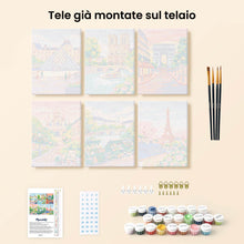 Carica l'immagine nel visualizzatore di Gallery, Mini Set Dipingere con i numeri 15x20cm (6 pezzi) - Sogni Parigini