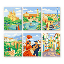 Carica l'immagine nel visualizzatore di Gallery, Mini Set Dipingere con i numeri 15x20cm (6 pezzi) - Monumenti Europei Figured'Art