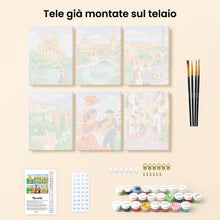 Carica l'immagine nel visualizzatore di Gallery, Mini Set Dipingere con i numeri 15x20cm (6 pezzi) - Monumenti Europei