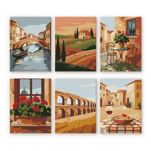 Carica l'immagine nel visualizzatore di Gallery, Mini Set Dipingere con i numeri 15x20cm (6 pezzi) - Campagna Italiana Figured'Art