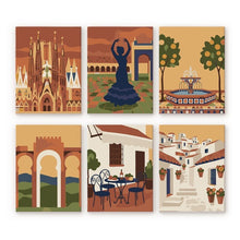 Carica l'immagine nel visualizzatore di Gallery, Mini Set Dipingere con i numeri 15x20cm (6 pezzi) - Sogni Andalusi Figured'Art